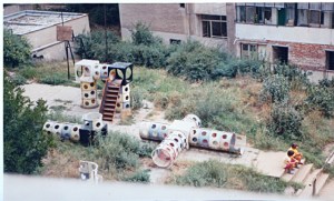 the view from my balcony in Yambol--my train destination