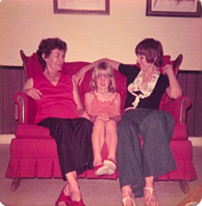 grandma, me, and mom