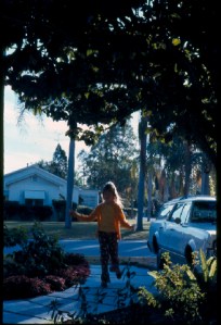 running up the path to my aunt's house