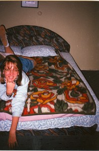 typical blanket in a Bulgarian hotel